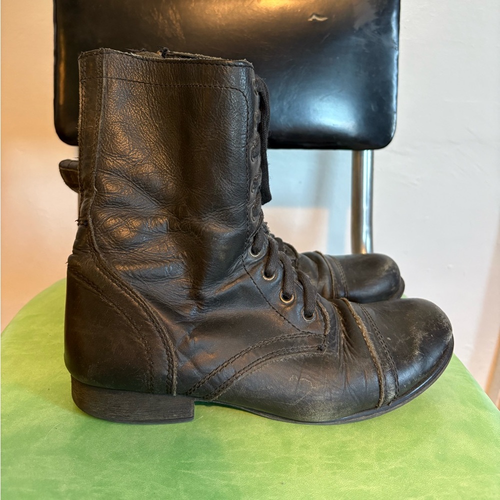 Steve Madden Black Combat Boots